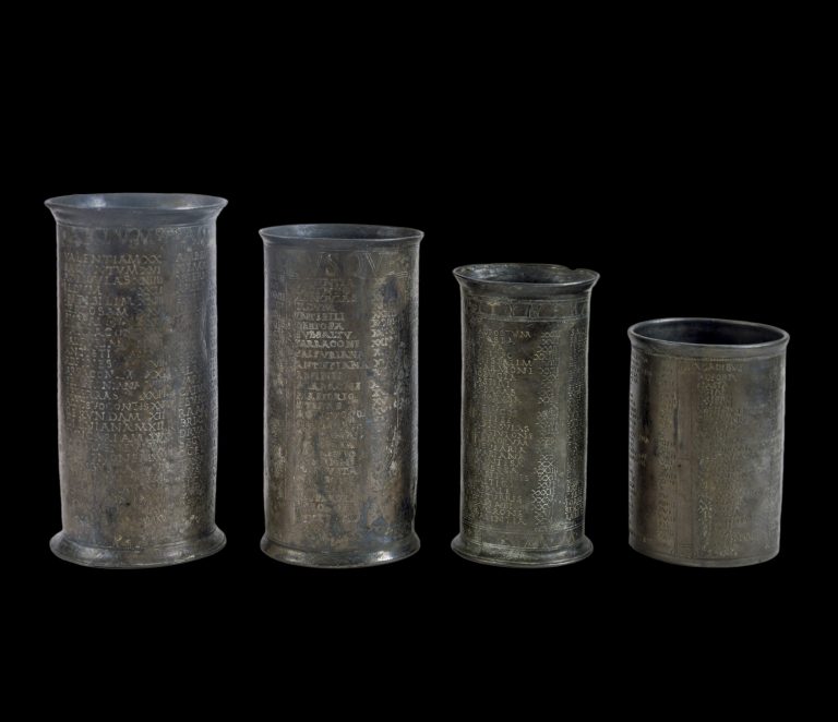 Bicchieri in argento con itinerario da Vicarello (Roma), I-III secolo d.C.